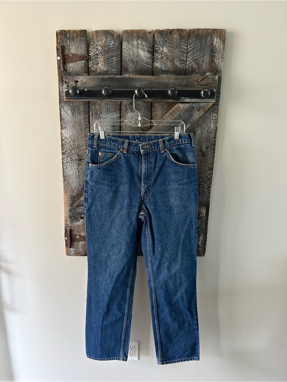 Men's Vintage Classic Orange Tab Blue Denim Jeans
